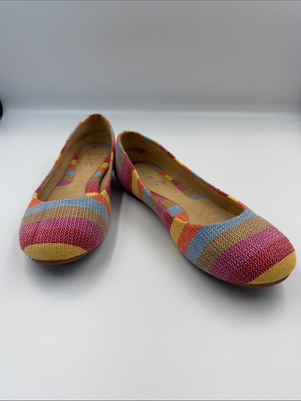 boc Multicolor Striped Knit Ballet Flats